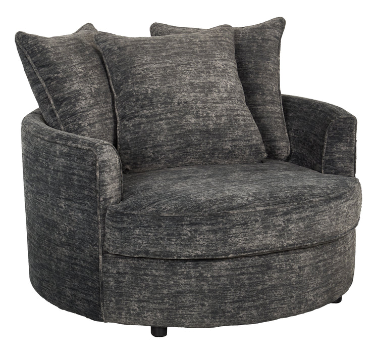 Made in Canada Sofa Lab Customizable Cuddler 48\" Fabric Accent Chair – Plush Charcoal 