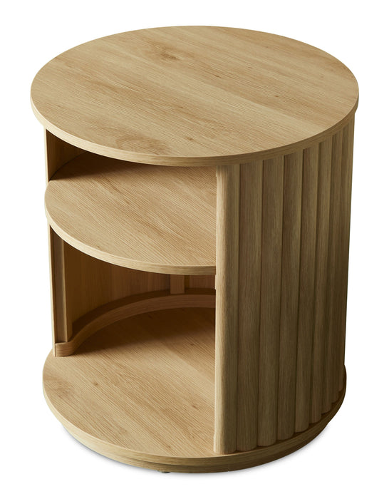 Juniper 20\" Modern End Table – Natural Oak