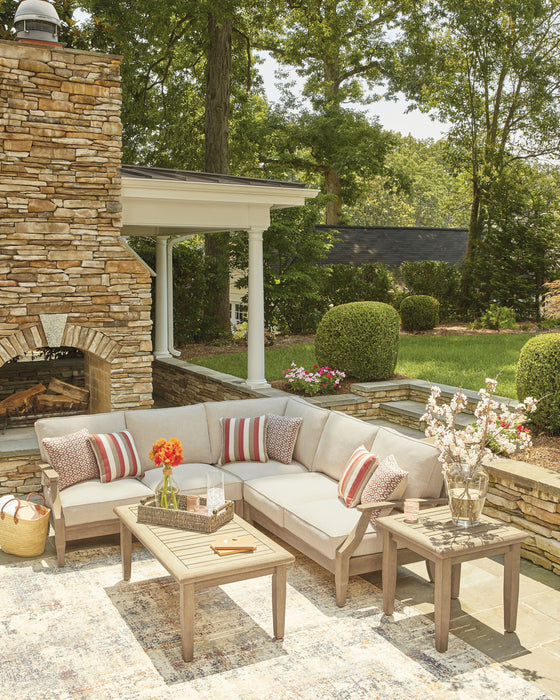 Juno 3-Piece Outdoor Patio Set with 2 Loveseats & Corner Chair - Weather Resistant - Natural/Beige