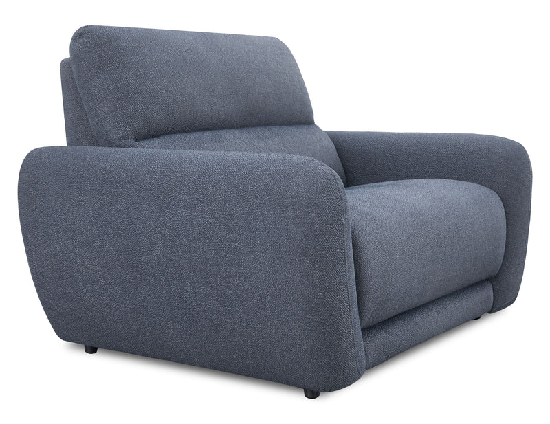 Cindy Crawford Home Kailyn 54\" Fabric Power Reclining Chair with Power Headrest - Indigo