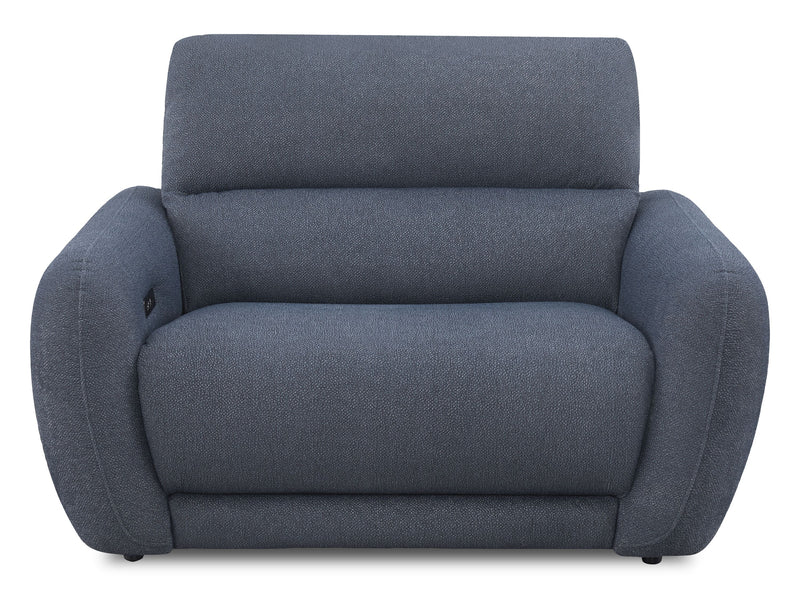 Cindy Crawford Home Kailyn 54\" Fabric Power Reclining Chair with Power Headrest - Indigo