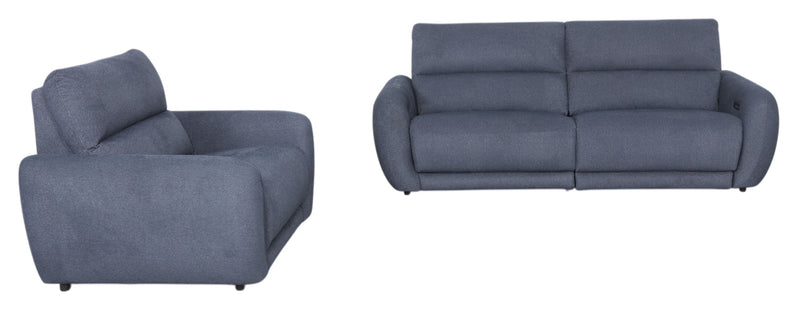 Cindy Crawford Home Kailyn 54\" Fabric Power Reclining Chair with Power Headrest - Indigo