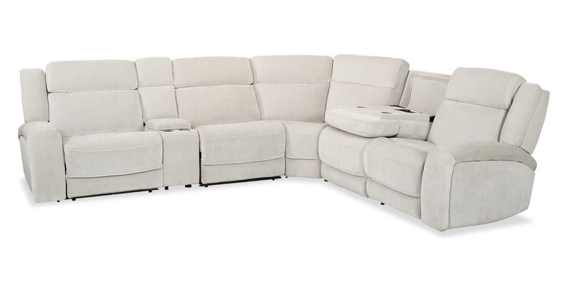 Legacy 6-Piece Power Reclining Sectional with Shaq-o-pedic Comfort and 3D Immersive Sound - Grey 