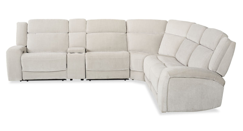 Legacy 6-Piece Power Reclining Sectional with Shaq-o-pedic Comfort and 3D Immersive Sound - Grey 