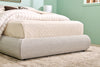 Luka Upholstered Platform Bed in Grey Polyester Fabric, Modern - Queen Size | Lit plateforme rembourré Luka en tissu de polyester gris, moderne – format grand lit
