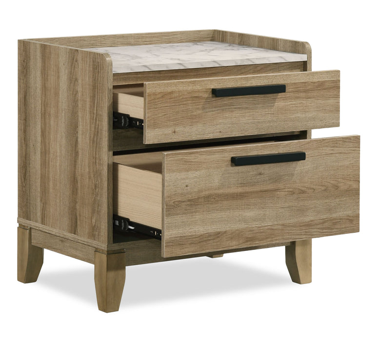 Sable Bedside 2-Drawer Nightstand, 24\"W x 24\"H - Light Brown