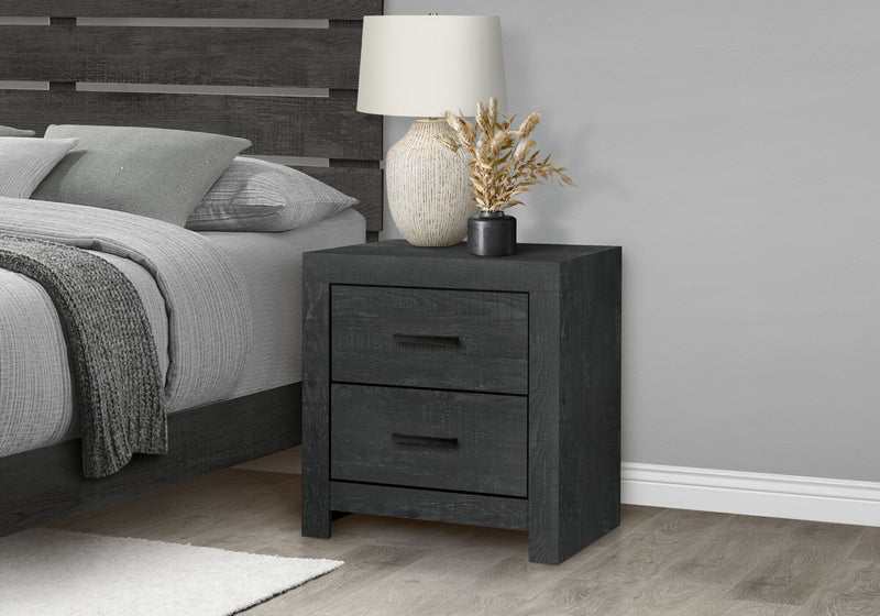 Soren Bedside 2-Drawer Nightstand, 22\"W x 24\"H - Graphite Grey