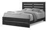 Soren Panel Bed with Slat Headboard & Frame, Graphite Grey - Queen Size