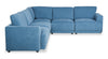 Voyage Modular 5-Piece Fabric Sectional with Removable Back Cushions – Blue | Sofa sectionnel modulaire Voyage 5 pièces en tissu avec coussins de dossier amovibles - bleu