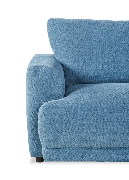 Voyage Modular 6-Piece Right-Facing Fabric Sectional with Console and Removable Back Cushions – Blue
