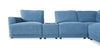 Voyage Modular 7-Piece Right-Facing Fabric Sectional with Console and Removable Back Cushions – Blue | Sofa sectionnel modulaire de droite Voyage 7 pièces en tissu avec console et coussins de dossier amovibles - bleu