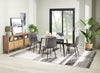 Arlo 5pc Dining Set with Table & 4 Charcoal Chairs, Sintered Stone & Metal, 55"W - Charcoal & Grey/Black | Ensemble de salle à manger Arlo 5 pièces en pierre frittée et métal avec table de 55 po (L) et 4 chaises anthracites - anthracite, gris et noir