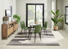 Arlo 5pc Dining Set with Table & 4 Green Chairs, Sintered Stone & Metal, 55"W - Green & Grey/Black | Ensemble de salle à manger Arlo 5 pièces en pierre frittée et métal avec table de 55 po (L) et 4 chaises vertes - vert, gris et noir