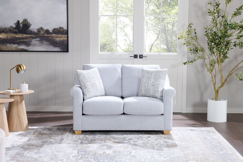 Finesse 59\" Contemporary Chenille Fabric Loveseat - Rain