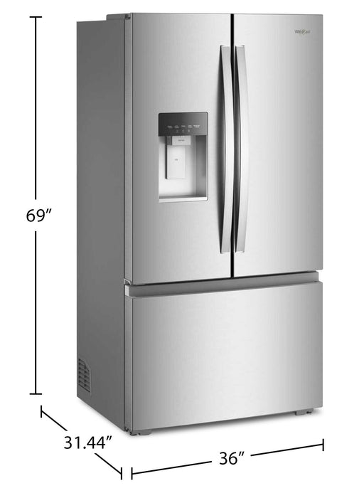 Whirlpool 36\" 23.4 Cu. Ft. French Door Refrigerator - Fingerprint-Resistant Stainless Steel - WRFC5236RZ