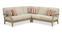 Juno 3-Piece Outdoor Patio Set with 2 Loveseats & Corner Chair - Weather Resistant - Natural/Beige
