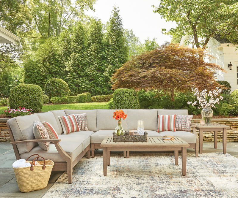 Juno 4-Piece Outdoor Patio Set with 2 Loveseats, Corner Chair & Armless Chair - Natural/Beige