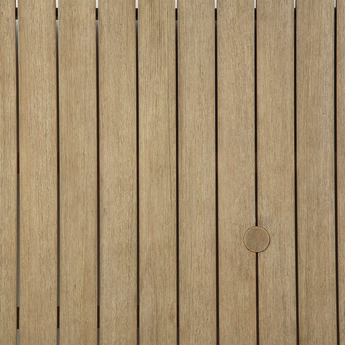 Juno Outdoor Patio Corner Chair - Eucalyptus Wood & Nuvella Fabric, Weather Resistant - Natural/Beige