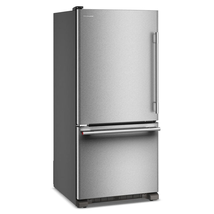 KitchenAid 30\" 19 Cu. Ft. Standard-Depth Bottom Mount Refrigerator - KRBL130SPS