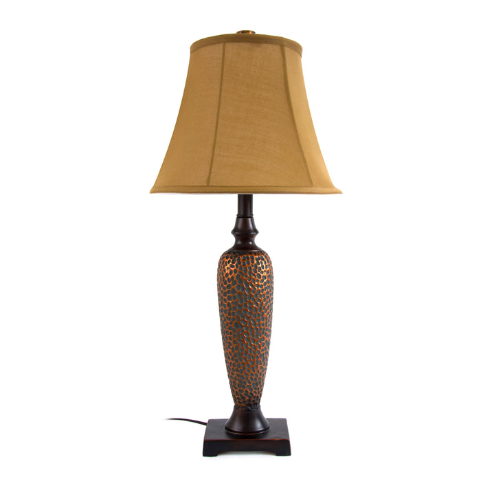 Elegant Designs 3-Piece Two Table Lamp and One Floor Lamp Set - Hammered Bronze