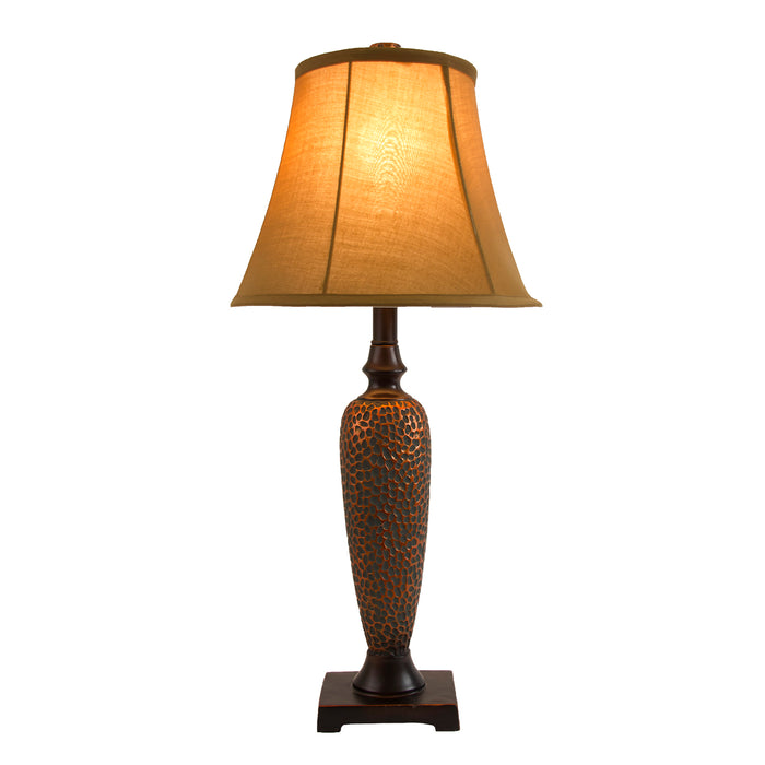 Elegant Designs 3-Piece Two Table Lamp and One Floor Lamp Set - Hammered Bronze