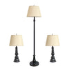 Elegant Designs 3-Piece Two Table Lamp and One Floor Lamp Set - Restoration Bronze