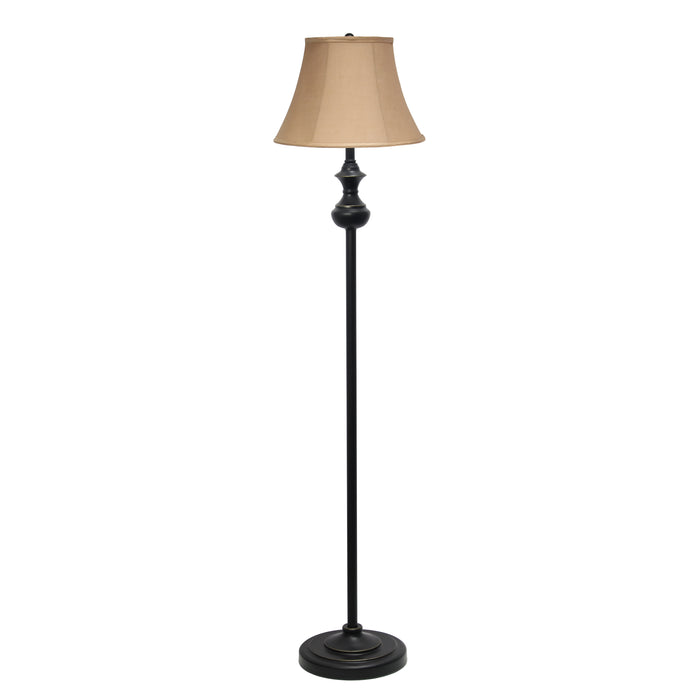 Elegant Designs 3-Piece Two Table Lamp and One Floor Lamp Set - Restoration Bronze