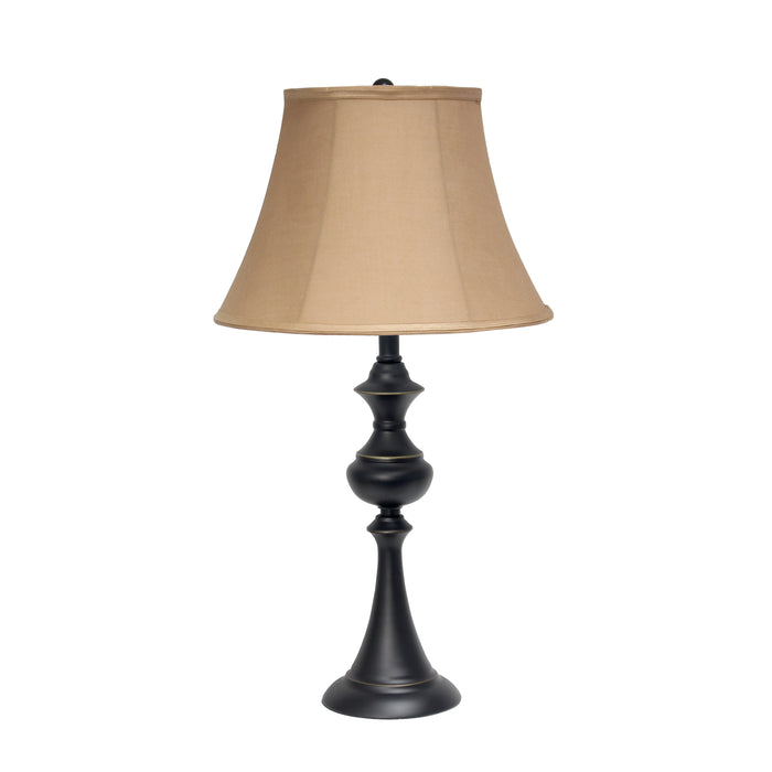 Elegant Designs 3-Piece Two Table Lamp and One Floor Lamp Set - Restoration Bronze