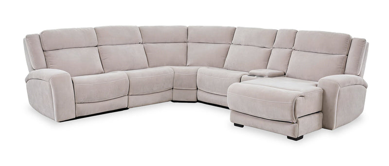 Shaquille O’Neal Home Legacy 6-Piece Right-Facing Power Reclining Sectional with Shaq-o-pedic Comfort - Grey 