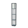 Simple Designs Floor Lamp with Shelf - Black