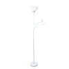 Simple Designs Floor Lamp with Reading Light - White