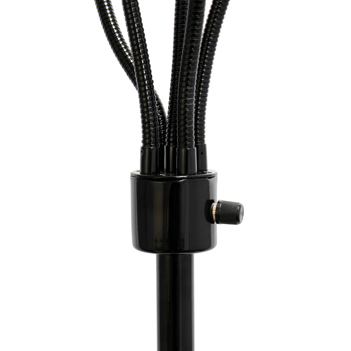 Simple Designs 67\" Contemporary Multi-Head Medusa 5-Light Adjustable Gooseneck Floor Lamp - Black and White