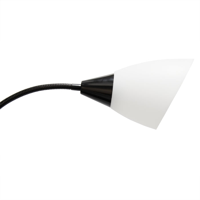 Simple Designs 67\" Contemporary Multi-Head Medusa 5-Light Adjustable Gooseneck Floor Lamp - Black and White