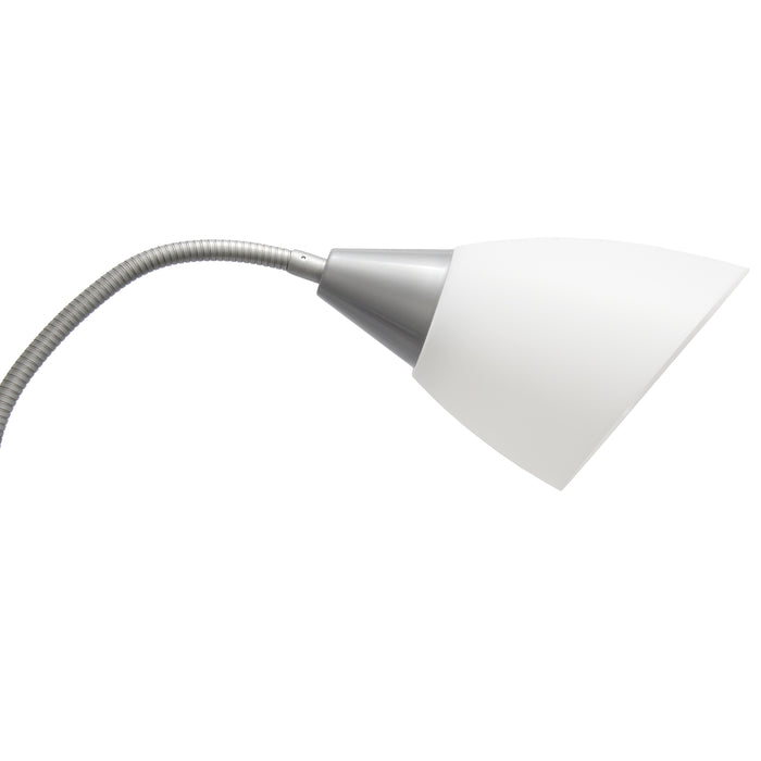 Simple Designs 67\" Contemporary Multi-Head Medusa 5-Light Adjustable Gooseneck Floor Lamp with Primary Multi-Coloured Shades - Silver
