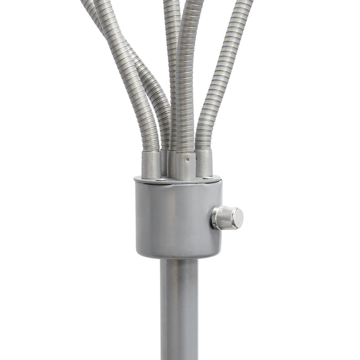 Simple Designs 67\" Contemporary Multi-Head Medusa 5-Light Adjustable Gooseneck Floor Lamp with Fun Shades - Multi-Colour