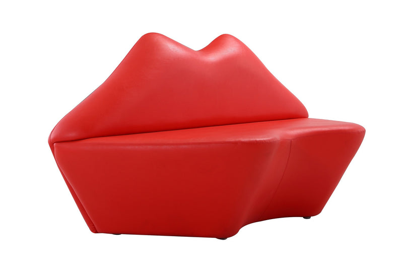 Manhattan Comfort Kiss 61.8\" Faux Leather Loveseat - Red