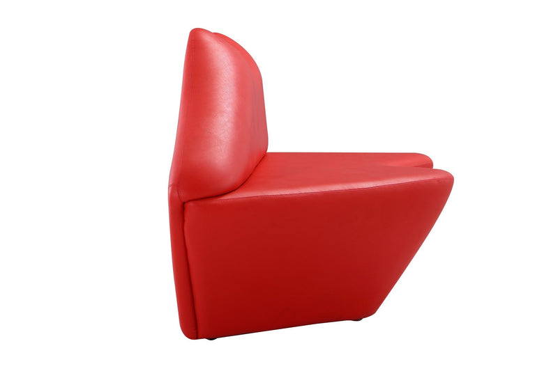 Manhattan Comfort Kiss 61.8\" Faux Leather Loveseat - Red