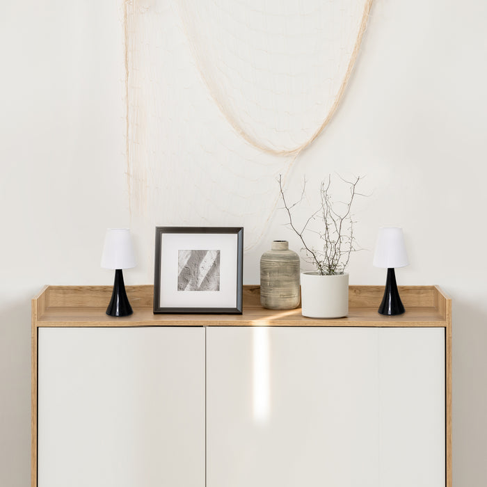 Simple Designs Valencia Colours 2-Piece Mini Touch Table Lamp Set - Black
