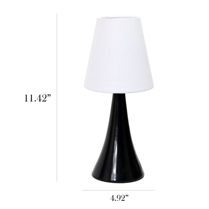 Simple Designs Valencia Colours 2-Piece Mini Touch Table Lamp Set - Black