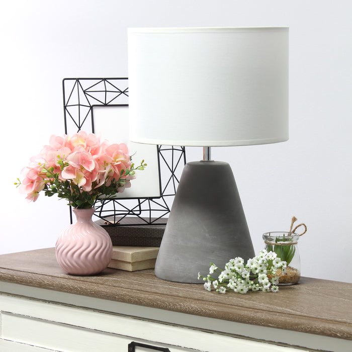 Simple Designs Pinnacle Concrete Table Lamp - White