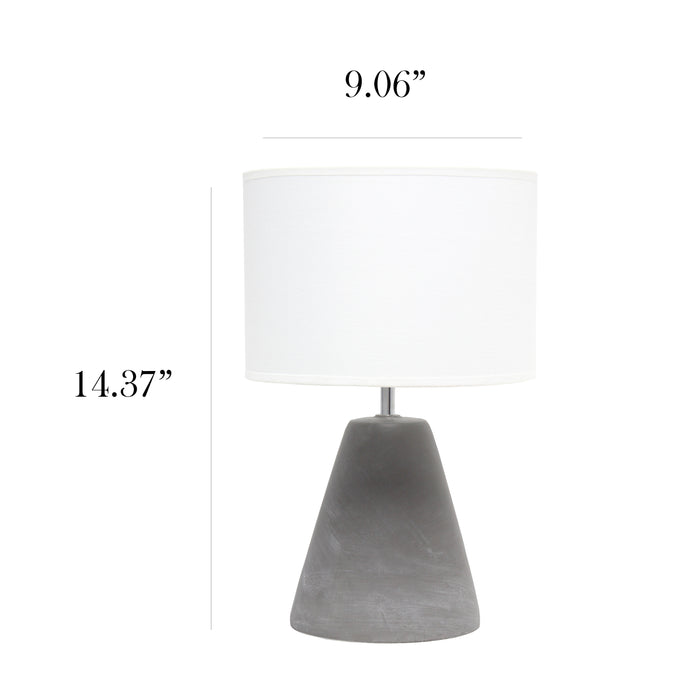 Simple Designs Pinnacle Concrete Table Lamp - White