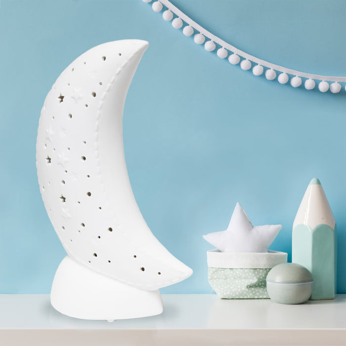 Simple Designs Porcelain Moon Table Lamp