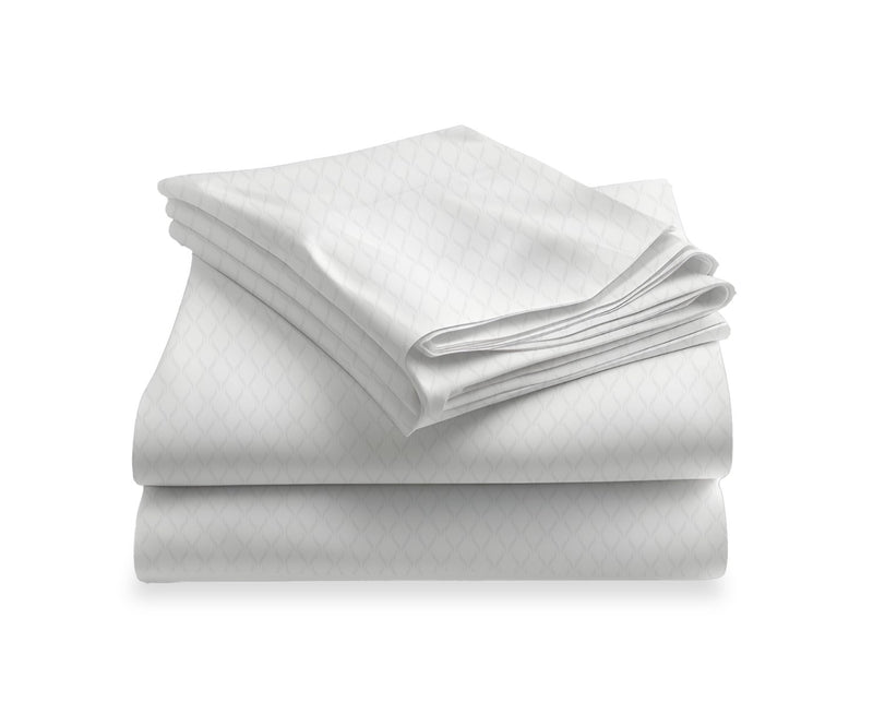 LUSOME Temperature Regulating 4-piece Cotton King Sheet Set – White