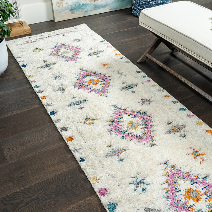 Lola Diamond Shag Area Rug - 2'7\" x 8'
