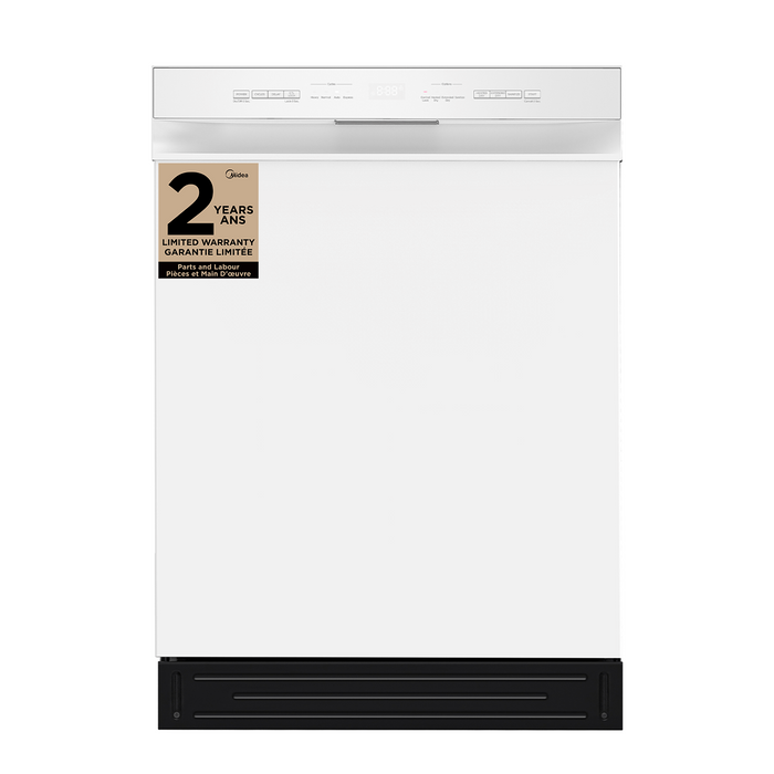 Midea 24\" Front-Control Dishwasher with Interior Light - MDF24P2BWW