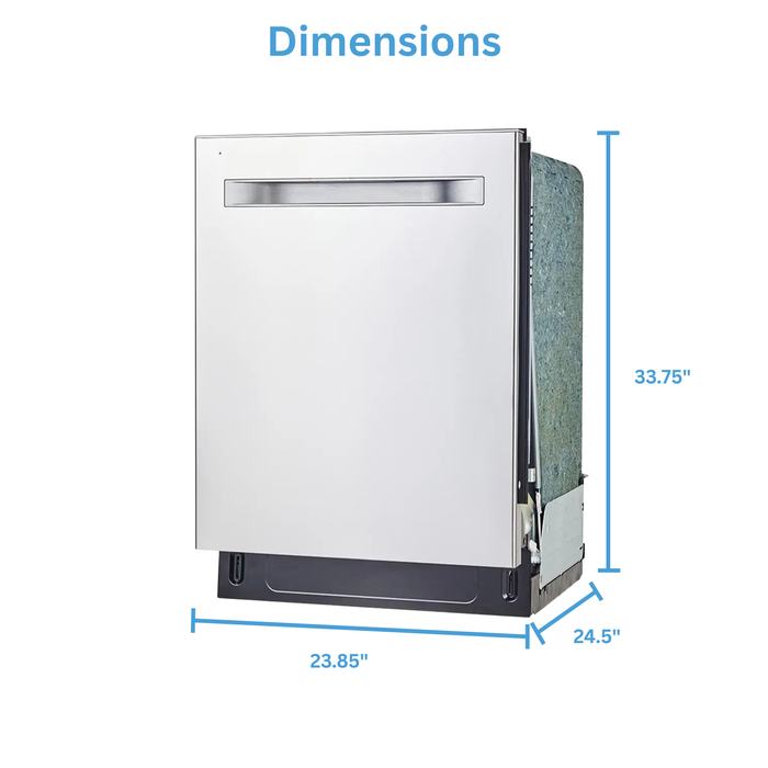 Midea 24\" Top Control Dishwasher with 3-Stage Total Drying – Stainless Steel - MDT24P3CST