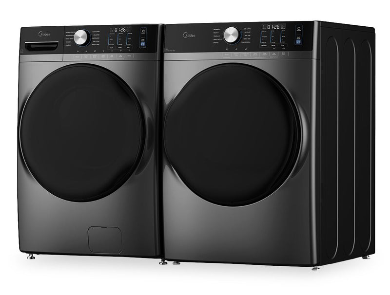 Midea 5.2 Cu. Ft. Front Load Washer with Steam Care and 8.0 Cu. Ft. Tumble Dryer - Grey