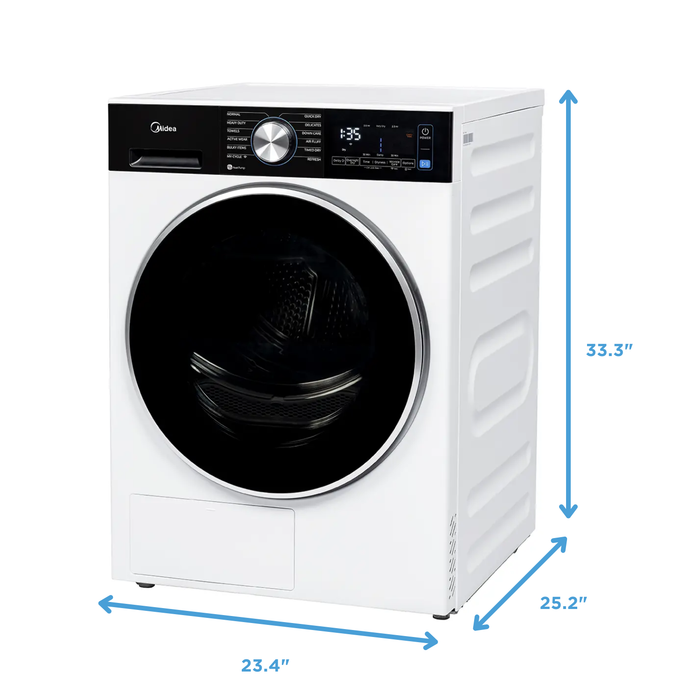 Midea 3.1 Cu. Ft. Front Load Compact Washer and 4.4 Cu Ft. Electric Dryer - White