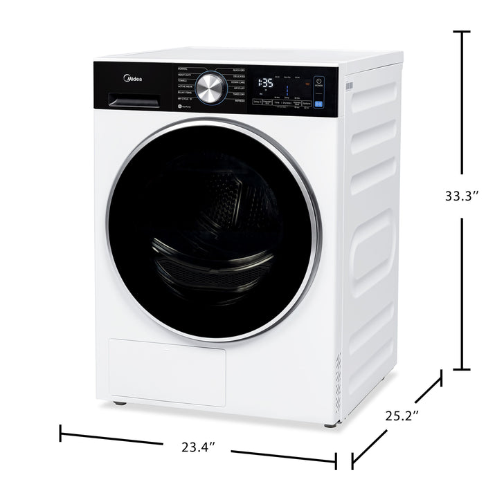 Midea 4.4 Cu Ft. Front Load Compact Heat Pump Dryer with Wrinkle Care – White - MLHE31S2BBW