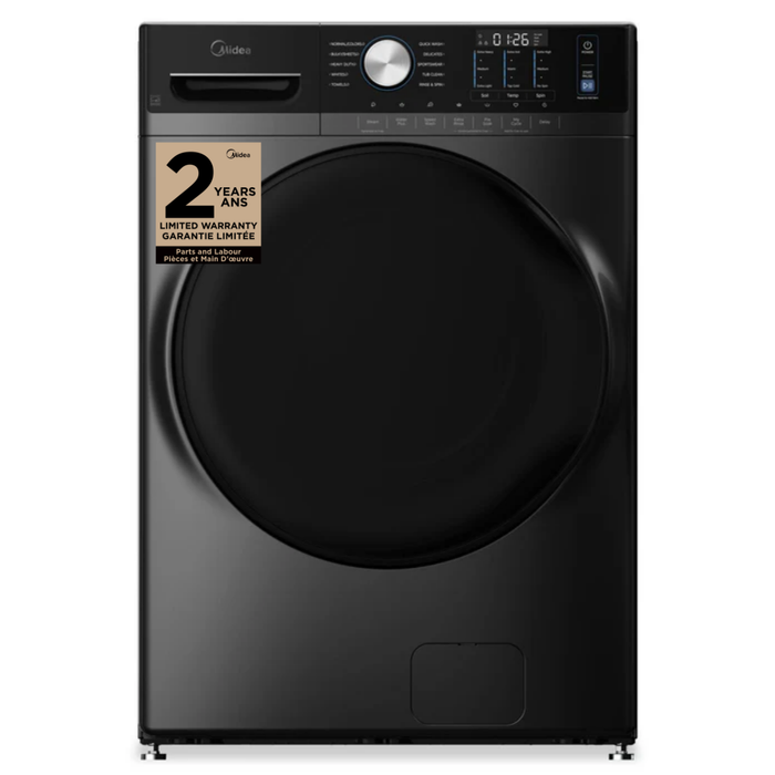 Midea 5.2 Cu. Ft. Front Load Washer with Steam Care – Grey - MLHW52S7AGG